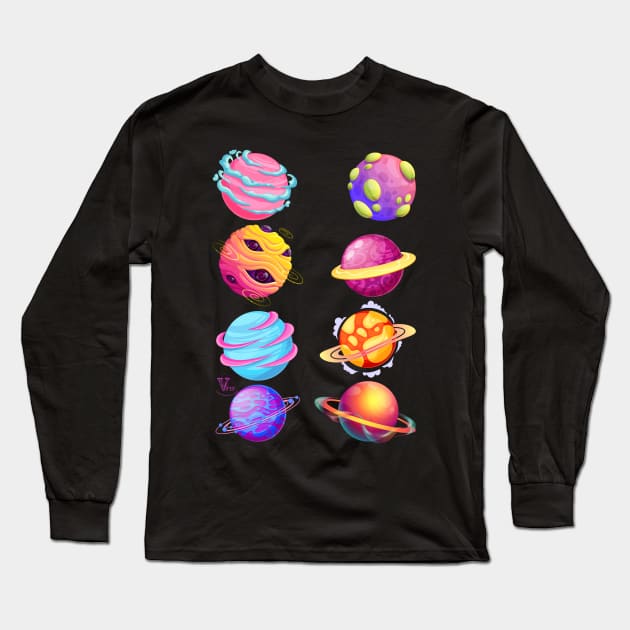 Planets Long Sleeve T-Shirt by Viper Unconvetional Concept